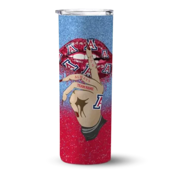 Personalized Arizona Wildcats Sparkle Lips Red Skinny Tumbler