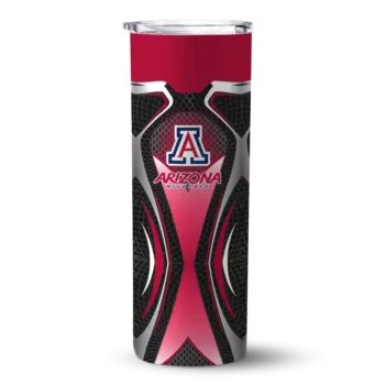 Personalized Arizona Wildcats Superman Emblem Red Black Skinny Tumbler