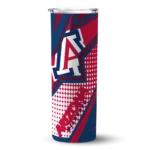 personalized-arizona-wildcats-web-stripes-red-white-skinny-tumbler-best-selling.webp