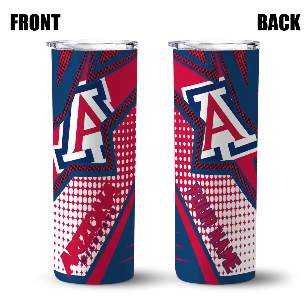 personalized-arizona-wildcats-web-stripes-red-white-skinny-tumbler-fashion-forward.webp