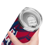 personalized-arizona-wildcats-web-stripes-red-white-skinny-tumbler-best-selling.webp