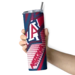 personalized-arizona-wildcats-web-stripes-red-white-skinny-tumbler-best-selling.webp