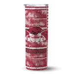personalized-arkansas-razorbacks-chevron-patch-red-skinny-tumbler-best-selling.webp
