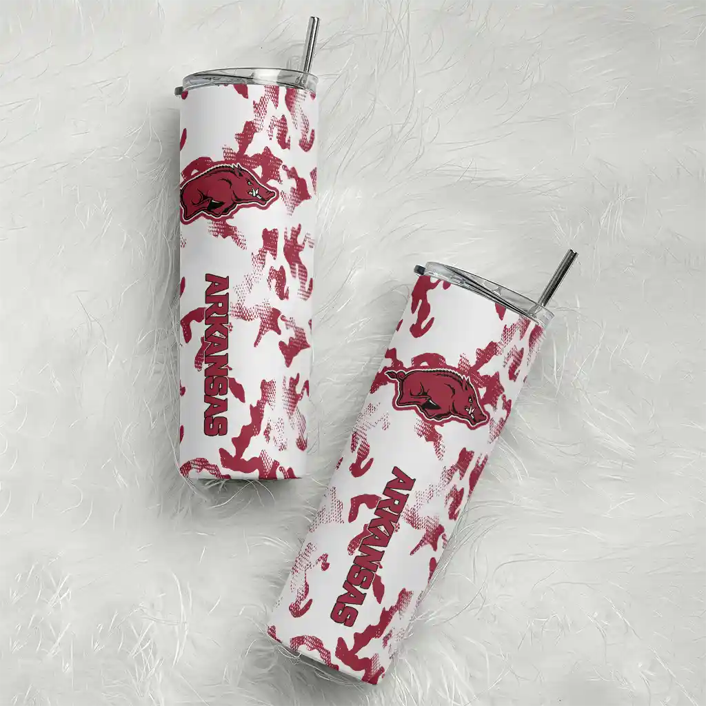 personalized-arkansas-razorbacks-claw-marks-red-white-skinny-tumbler-top-rated-1.webp