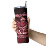 personalized-arkansas-razorbacks-rose-romance-red-black-skinny-tumbler-best-selling-1.webp