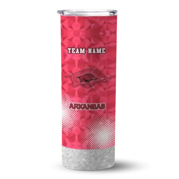 Personalized Arkansas Razorbacks Starburst Tiles Red Skinny Tumbler