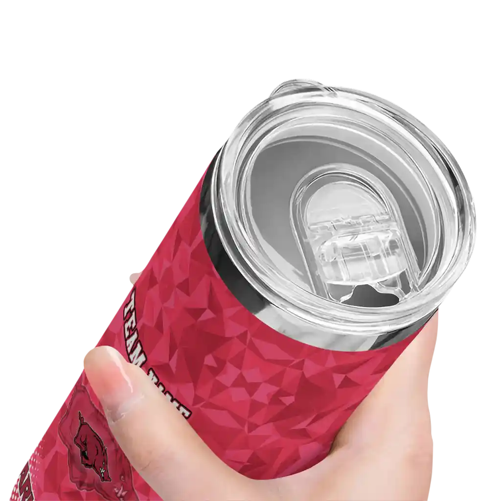 personalized-arkansas-razorbacks-starburst-tiles-red-skinny-tumbler-high-quality.webp