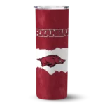 personalized-arkansas-razorbacks-torn-band-red-white-skinny-tumbler-best-selling-1.webp