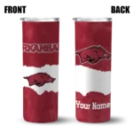 personalized-arkansas-razorbacks-torn-band-red-white-skinny-tumbler-best-selling-1.webp