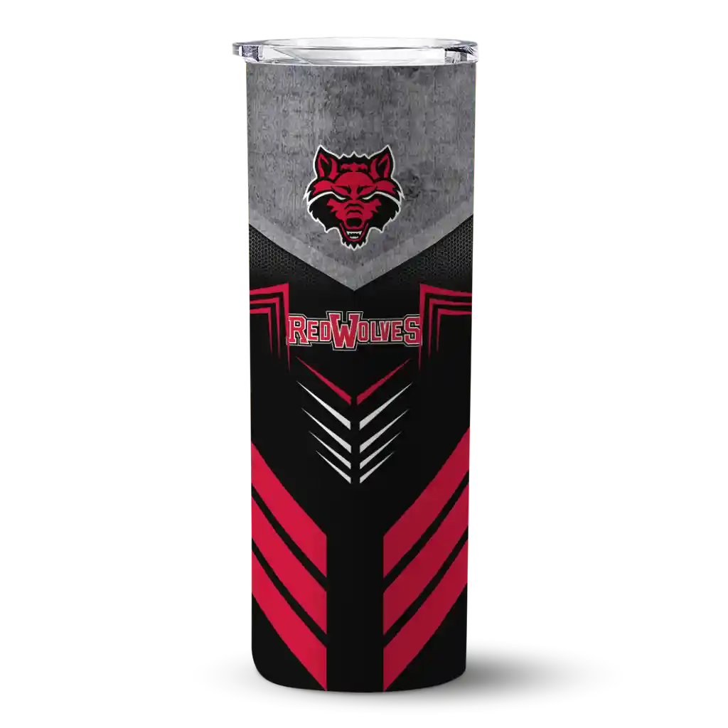 personalized-arkansas-state-red-wolves-hexagon-honeycomb-scarlet-black-skinny-tumbler-best-selling.webp personalized arkansas state red wolves hexagon honeycomb scarlet black skinny tumbler best selling