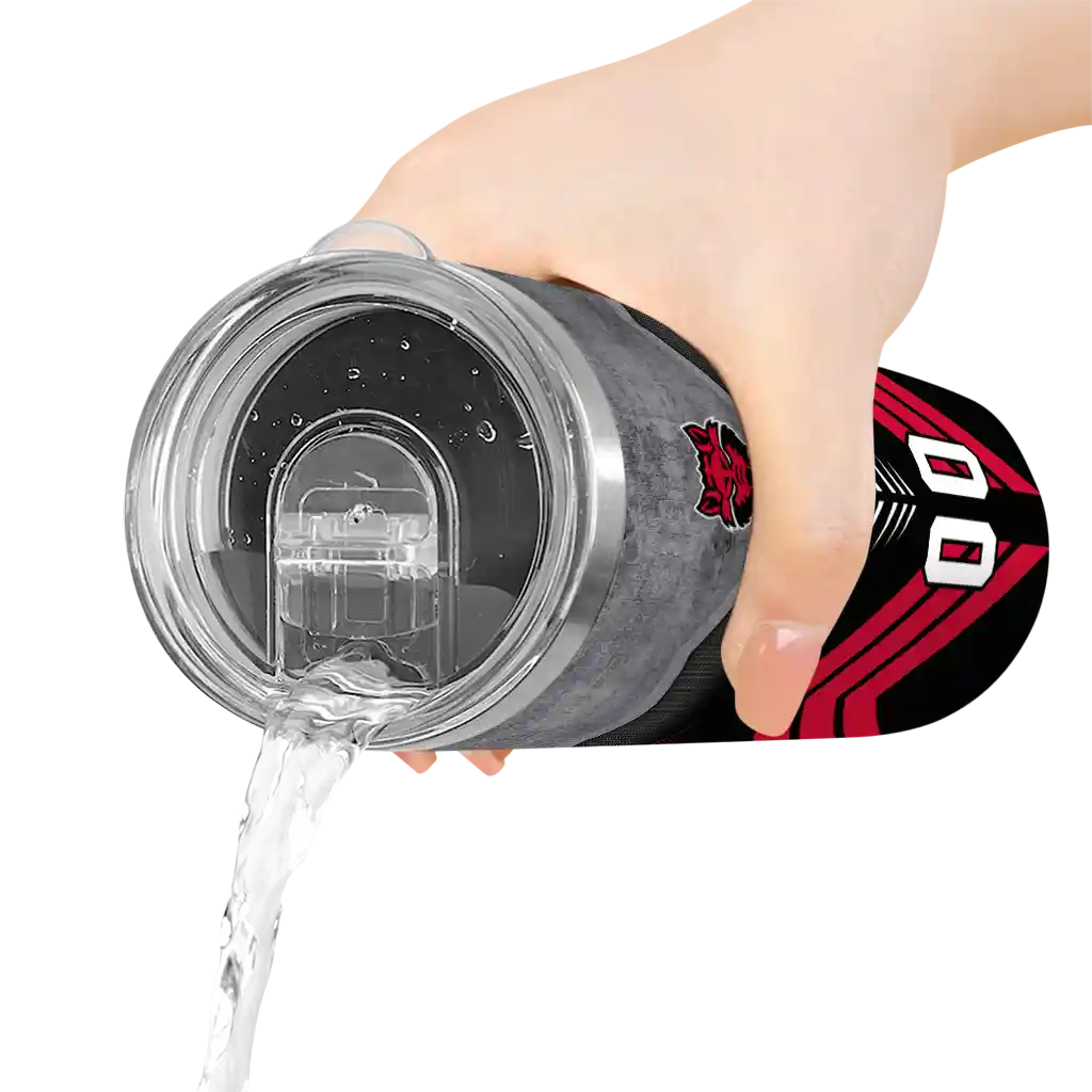 personalized-arkansas-state-red-wolves-hexagon-honeycomb-scarlet-black-skinny-tumbler-latest-model.webp