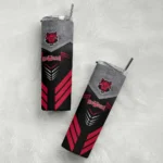 personalized-arkansas-state-red-wolves-hexagon-honeycomb-scarlet-black-skinny-tumbler-best-selling.webp