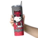 personalized-arkansas-state-red-wolves-snoopy-attitude-scarlet-skinny-tumbler-best-selling-1.webp