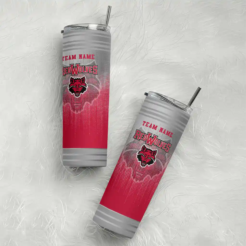personalized-arkansas-state-red-wolves-swirl-texture-scarlet-skinny-tumbler-top-rated.webp