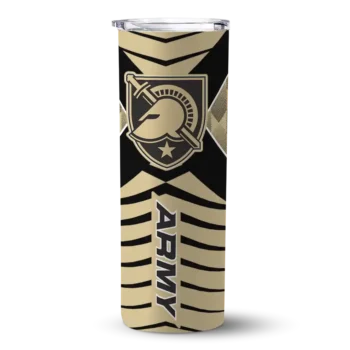 Personalized Army Black Knights Camo Texture Gold Skinny Tumbler