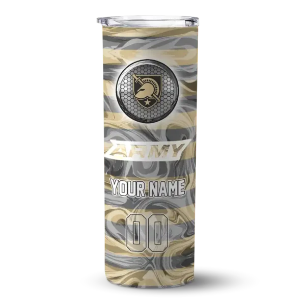 personalized army black knights patterned waves gold skinny tumbler best selling
