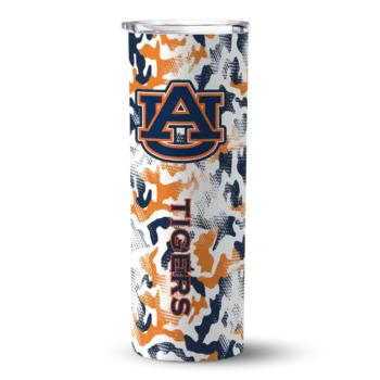 Personalized Auburn Tigers Claw Marks Navy Blue White Skinny Tumbler