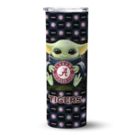 personalized auburn tigers yoda cozy navy blue black skinny tumbler best selling 1.webp