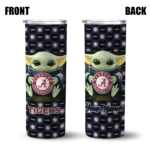 personalized auburn tigers yoda cozy navy blue black skinny tumbler best selling 1.webp