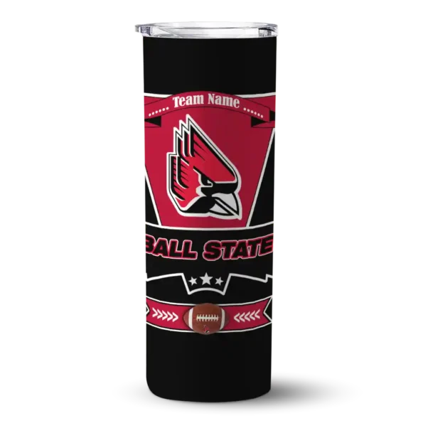 personalized ball state cardinals helmet belt red black skinny tumbler best selling 1