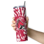 personalized-ball-state-cardinals-metallic-grid-red-skinny-tumbler-best-selling.webp