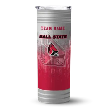 Personalized Ball State Cardinals Swirl Texture Red Skinny Tumbler