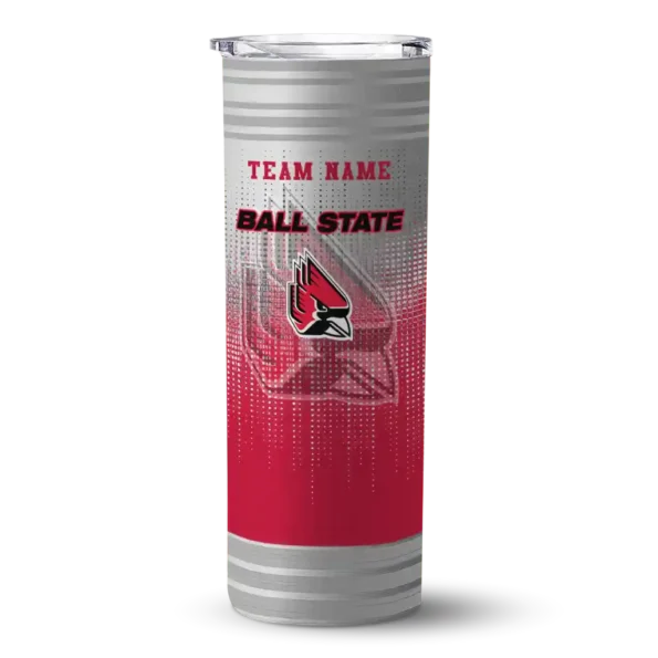 personalized ball state cardinals swirl texture red skinny tumbler best selling