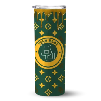 Personalized Baylor Bears Camo Streak Green Skinny Tumbler