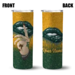 personalized baylor bears sparkle lips green skinny tumbler best selling 2 1 4.webp