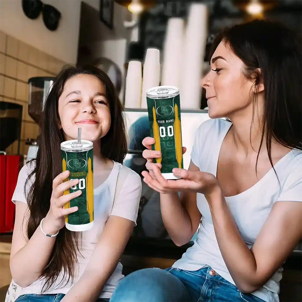personalized-baylor-bears-stacked-diamond-green-skinny-tumbler-trendy.webp