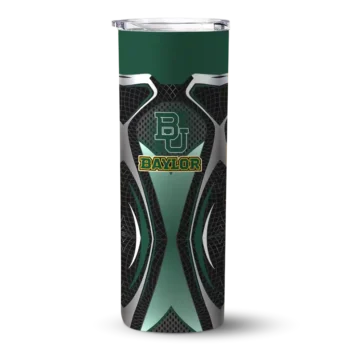 Personalized Baylor Bears Superman Emblem Green Black Skinny Tumbler