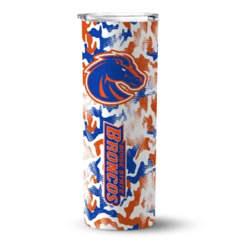 Personalized Boise State Broncos Claw Marks Orange White Skinny Tumbler