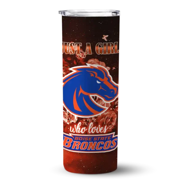 personalized boise state broncos rose romance orange black skinny tumbler best selling