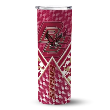 Personalized Boston College Eagles Monogram Burst Maroon White Skinny Tumbler