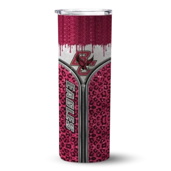 Personalized Boston College Eagles Sparkle Drip Maroon Skinny Tumbler