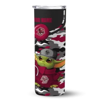 Personalized Boston College Eagles Yoda Camo Maroon Black Skinny Tumbler
