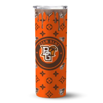 Personalized Bowling Green Falcons Camo Streak Orange Skinny Tumbler