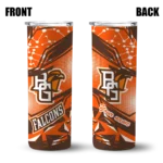 personalized-bowling-green-falcons-helmet-clash-orange-skinny-tumbler-best-selling.webp