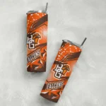 personalized-bowling-green-falcons-helmet-clash-orange-skinny-tumbler-best-selling.webp
