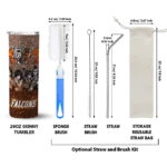 personalized bowling green falcons kiss band brown skinny tumbler best selling 1 1 2.webp