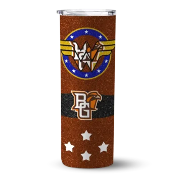 Personalized Bowling Green Falcons Star Cluster Orange Skinny Tumbler