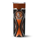 personalized-bowling-green-falcons-superman-emblem-orange-black-skinny-tumbler-best-selling.webp