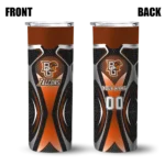 personalized-bowling-green-falcons-superman-emblem-orange-black-skinny-tumbler-best-selling.webp