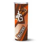 personalized-bowling-green-falcons-web-stripes-orange-white-skinny-tumbler-best-selling.webp