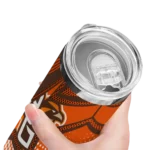 personalized-bowling-green-falcons-web-stripes-orange-white-skinny-tumbler-best-selling.webp