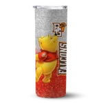 personalized-bowling-green-falcons-winnie-the-pooh-orange-gray-skinny-tumbler-best-selling.webp