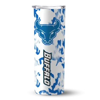 Personalized Buffalo Bulls Claw Marks Royal Blue White Skinny Tumbler