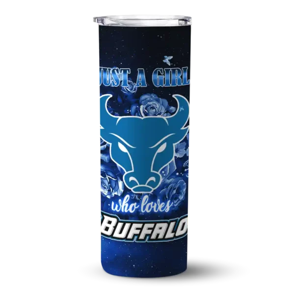 personalized buffalo bulls rose romance royal blue black skinny tumbler best selling