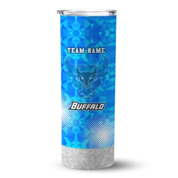 Personalized Buffalo Bulls Starburst Tiles Royal Blue Skinny Tumbler