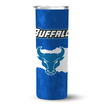 Personalized Buffalo Bulls Torn Band Royal Blue White Skinny Tumbler